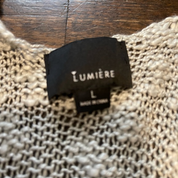 Lumiere Gray Knit tank SZ L - Picture 3 of 5